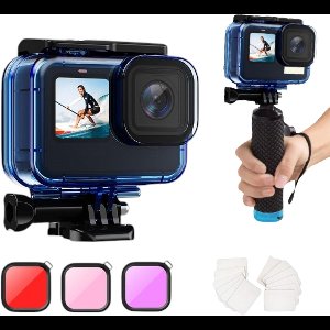 Duik Bundle voor GoPro 13 12 11 10 9 - Diving Case for GoPro 13 12 11 10 9 - Duikbehuizing Voor GoPro 13-Duikfilters - Duikgreep - Duikbehuizing Blauw - Anti fog - Diving Case - Freediving - GoPro Hero 13 Black