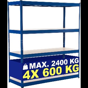 CLP Stellingkast - Opbergrek - 160X180X60 CM - blauw