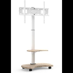 Stellar TV Vloerstandaard Wit Eiken Verrijdbaar