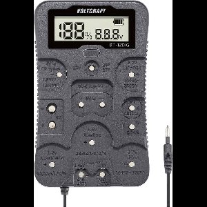 VOLTCRAFT Batterijtester BT-12DIG Meetbereik (batterijtester) 1.2 V, 1.5 V, 3 V, 3.7 V, 6 V, 9 V, 12 V Batterij, Oplaad