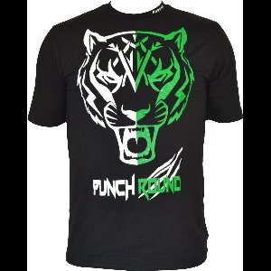 Punch Round Tiger Razor Shirt Zwart Wit Groen - XXL