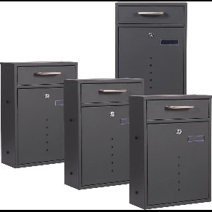 JGS® - Premium Antraciet Brievenbus V51, Afsluitbaar, Met Kijkvenster en Weerbestendig-