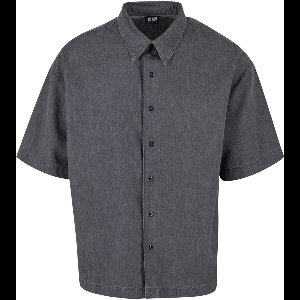 Urban Classics Lightweight Denim Shirt Shirt met korte mouwen grijs L - Katoen - Basics