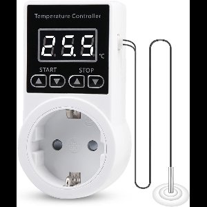 TOVBMUP Thermostaat - Temperatuurregelaar - Slimme thermostaataansluiting - Met sensor - Waterdicht - Geschikt voor kassen, aquacultuur, veeteelt en zaadontkiemingsverwarmers