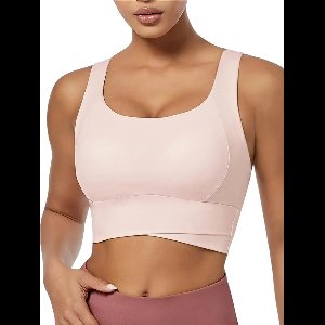 FLEXAURA Sport Bh - High Support - Dames Cross Front - Stijlvol Design - Yoga Sportbeha - Ingebouwde Pads - Naadloos en Ademend - Roze - Maat S