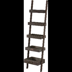 Cosmo Casa Regal Staande plank Plantenrek Bloemenstandaard- 169x43x32 cm- Shabby-look- Vintage - Bruin