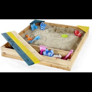 Zandbak met Bankjes en Berging - Hout - incl Afdekkap -Buitenspeelgoed Tuin voor Jongens en Meisjes - 102 x 96.5 x 15 cm