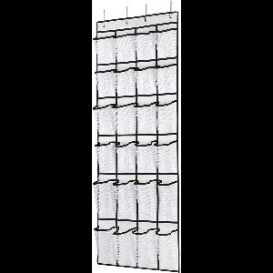 Schoenentas - 24 sleuven - Draagvermogen 40 lbs - Schoenenzak hangend - Ophangend schoenenrek - Bespaart ruimte - Schoenenorganizer - Kan worden opgehangen in kasten, kasten om schoenen op te bergen, sneakers - Wit