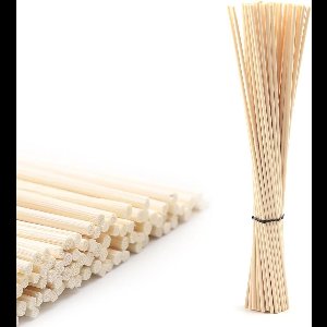 Allecto plus - Geurstaafjes 50 stuks voor diffuser - Navulverpakking rotanstokjes - Aromadiffuser stokjes - Vervangende geurstaafjes - Kantoor en thuis - Naturel - 25 cm x 3 mm
