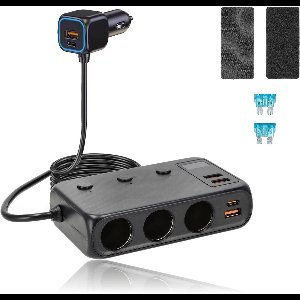 Auto Sigarettenaansteker Splitter – 12V/24V USB Autolader Adapter – Auto Oplader met 9 Aansluitingen – 4 USB + 2 USB-C + 3 Sigarettenaanstekers – 171W Verdeler / Omvormer – Autostekker