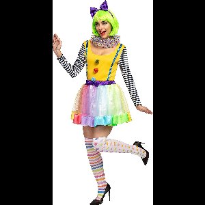 FUNIDELIA Deluxe Clown kostuum voor vrouwen - Maat: M - Geel