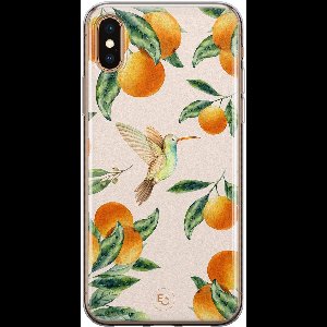 Hoesje geschikt voor iPhone Xs - Tropical fruit - Soft Case - TPU - Natuur - Oranje - ELLECHIQ