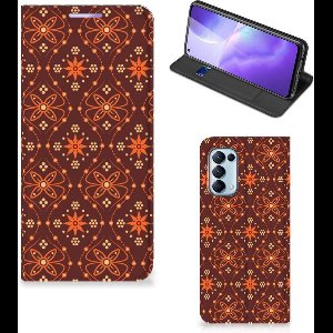 OPPO Find X3 Lite Hoesje met Magneet Batik Brown
