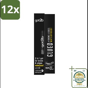 Got2B - Wenkbrauwgel - 4 Brows & Edges Waterproof Transparant - 16 ml - Voordeelverpakking - 12 stuks - Waterdichte gel - Strakke brows