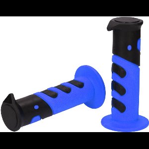 Handvat Set Zwart / Blauw Cross (Tnt) Universeel Scooter / Schakelbrommer