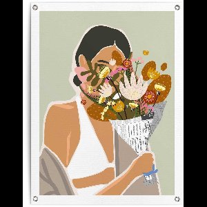 Tuinposter Boeket bloemen - 80 x 60 - Canvas - REINDERS