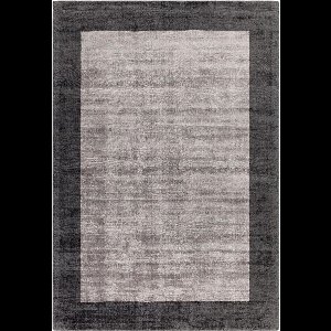 Easy Living - Blade-Border-Rug-Charcoal-Silver Vloerkleed - 160x230  - Rechthoek - Laagpolig Tapijt - Klassiek - Antraciet, Grijs