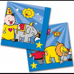 40x Bumba themafeest servetten blauw 33 x 33 cm papier - Kinderfeestje papieren wegwerp tafeldecoraties