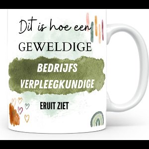 Mok bedrukken met beroep Bedrijfsverpleegkundige
