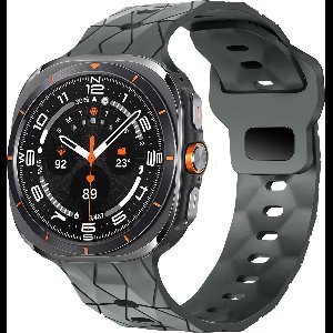 Bandz Siliconen band 'Hexagons' met gespsluiting - geschikt voor de Samsung Galaxy Watch Ultra / Ultra 2025 (donkergrijs)