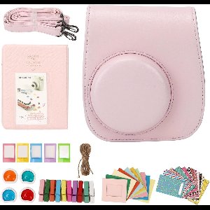 Brenzoos - Accessoireset voor Mini 12 Instantcamera - Hoesje, Album, Stickers, Fotolijsten en meer (lichtroze)