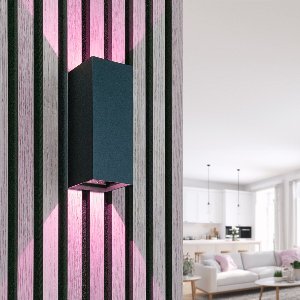 HOFTRONIC - Miles S Smart LED Wandlamp - 10 Watt - RGBWW - 16,5 miljoen kleuren - IP65 - Wifi & BLE - Zwart - Binnen en buiten
