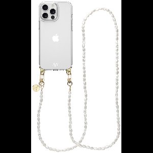 AVY Case geschikt voor Apple iPhone 13 Pro Max | Transparant Hoesje Met Telefoonkoord 120CM | Crossbody Perla Chic Long