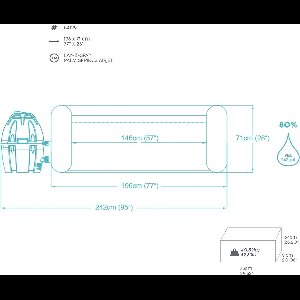 Spa whirlpool Tropical Breeze - Opblaasbare Rondvormige Whirlpool met Massagefunctie, 4-6 Personen, 120 AirJets, 916 Liter, 196x71 cm, Beige, Inclusief Verwarming en Filter