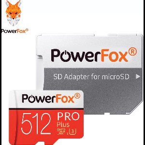 PowerFox® PRO Plus MicroSDXC 512GB met adapter + kaartjeshouder