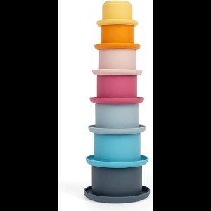 BigJigs Stapelbare Bekers - Stapel speelgoed - Siliconen speelgoed - Meerkleurig - Vanaf 12 maanden