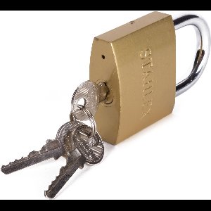 Stahlex Hangslot met 3 sleutels - 60 mm - messing - kofferslot