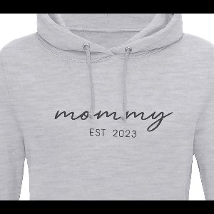 Hoodie dames met capuchon - Sweater dames capuchon - Cadeau mama - Cadeau mama kerst - Cadeau mama moederdag - Mommy est 2023 - Lichtgrijs S