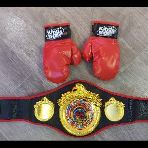 boks set, bokshandschoenen met kampioen riem, championbelt boxset