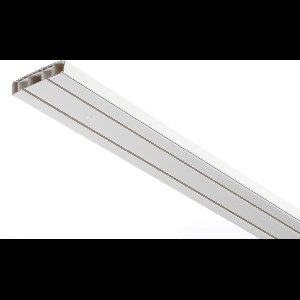 Gordijnrailset compleet met dubbele rail - incl. montagemateriaal - 3x 120 cm wit gordijn runners