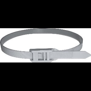 Kortpack - Flat head Tyraps - 400mm x 9.0mm - Grijs - 100 Stuks - Kabelbinders met platte kop - Geen scherpe randen - (099.0990)