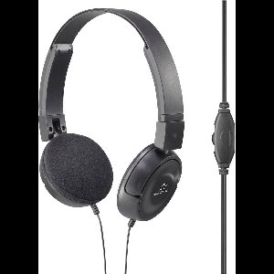 Renkforce RF-HS-130 On Ear koptelefoon Kabel Stereo Zwart Volumeregeling
