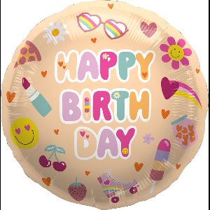 Folat-folieballon-ballonnen-boho girlz-happy birthday-45cm-leeg