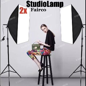 2Pcs Studiolampen- Softbox en Stand 210Cm - Foto Studio Verlichting Kit, Achtergrond Support System Soft box Paraplu tripod Stand - Fotolamp fotografie softbox - Studioflitser  FAIRCO®