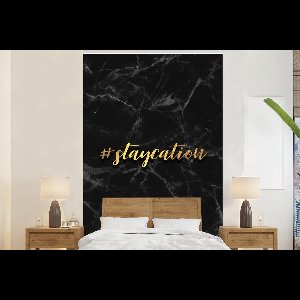Behang - Fotobehang Quotes - Vakantie - Goud - Marmer - Breedte 155 cm x hoogte 240 cm