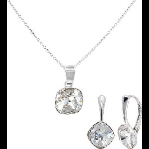ARLIZI 1852 Sieraden set transparant Swarovski kristal - 925 sterling zilver