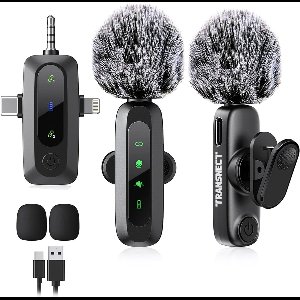 TRANSNECT - Draadloze Microfoon - voor PC telefoon camera - Microfoon Draadloos - Dasspeld Microfoon Draadloos - Lavalier Microfoon - clip on microfoon