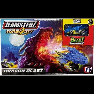 Teamsterz Draak-Lancering Beast Machines - Geel metalen auto - Trek de lanceerinrichting terug - Verzamel ze allemaal!