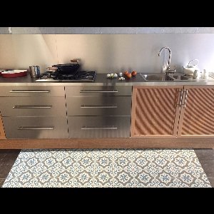 JYG Vloerkleed DUCHESSE- Keukenloper - Keukenmat - Vinyl - Vintage - 60x160cm - tegeldesign - Veelkleurig