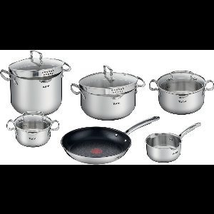 Tefal Duetto - Pannenset - 6-delig - Inclusief Deksels - Inductie - RVS