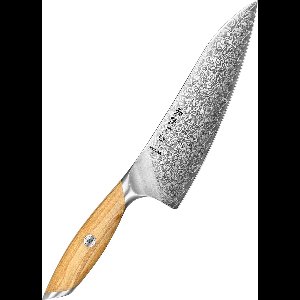 Hezhen X01 Flagship Series - Koksmes - Professioneel - Damascus staal (73 laags met poederstalen kern van 14Cr14MoVNb) - Olijfhout - Vlijmscherp damastmes - Inclusief mooie geschenkdoos