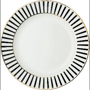 Dutch Rose Loft Zwart-Wit Ontbijtbord Gouden Rand 21 cm