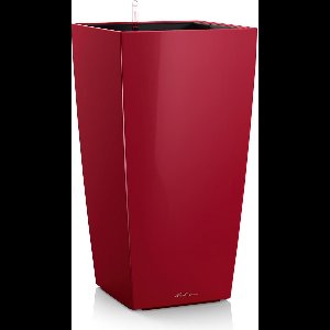 LECHUZA CUBICO PREMIUM 40 - Plantenbak - ALL-IN-ONE set - Scharlakenrood hoogglans - tweede keus