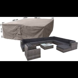 Raffles Covers loungesethoes - 400 x 300 H: 70 cm - RLS400300 - Waterdicht - Ademend - UV-bestendig - Elastisch rijgkoord - Beschermhoes tuinmeubelen