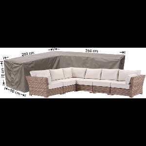 Raffles Covers beschermhoes loungeset / hoekbank (L-vorm) - 260 x 200 H: 70 cm - RHS260200left - Hoes voor hoekbank met ongelijke zijden - Lange zijde links (vanaf zitpositie)