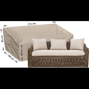 Raffles Covers Loungebank hoes - 215 x 100 H: 85 cm - RLB215shaped - Waterdicht - Ademend - UV-bestendig - Elastisch rijgkoord - Beschermhoes tuinmeubelen